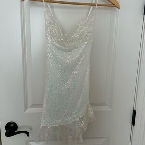 Lucy in the Sky White Sequin Mini Dress